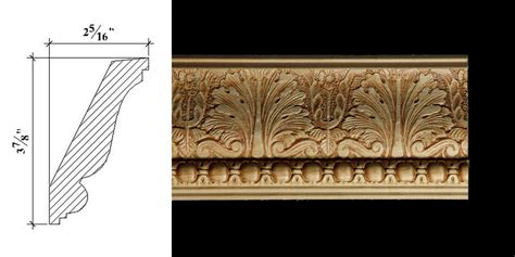 The american wood moulding 16 ft. CC-32 3 7/8" x 2 5/16" Colonial era cornice moulding with ...