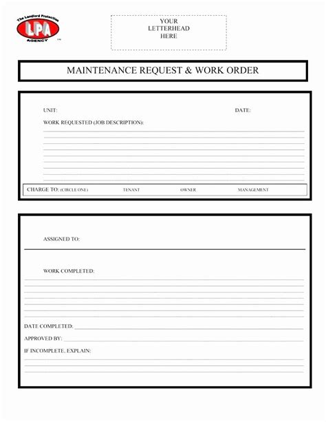 Apartment Work Order Template
