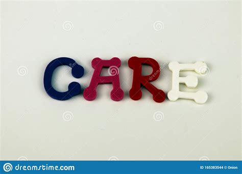 The Word Care Formed With Colorful Felt Letters Stock Photo Image Of
