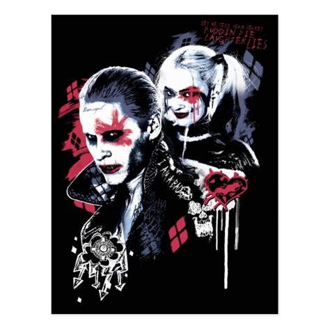 Suicide Squad Joker And Harley Painted Graffiti Postcard Zazzle