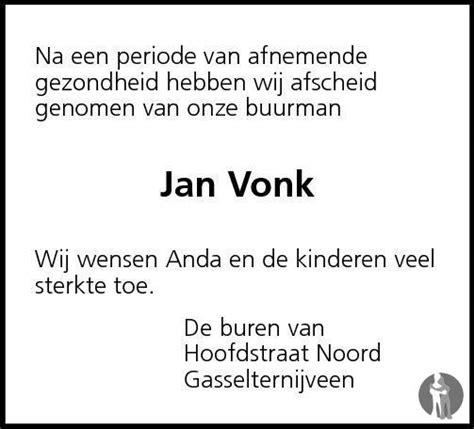 Jan Johannes Jan Vonk 06 02 2011 Overlijdensbericht En Condoleances