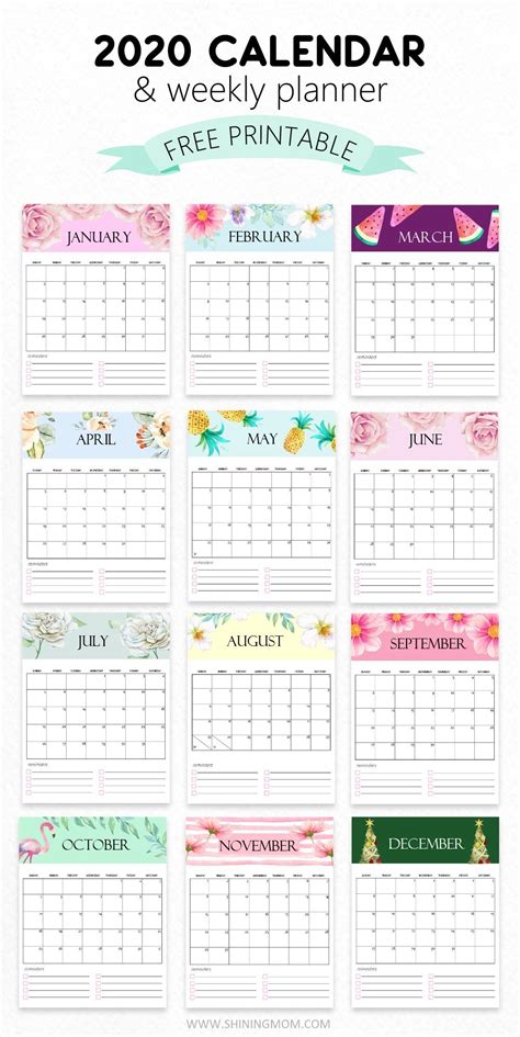 Pick Free Printable Calendars 2020 Pretty Calendar Printables Free Blank