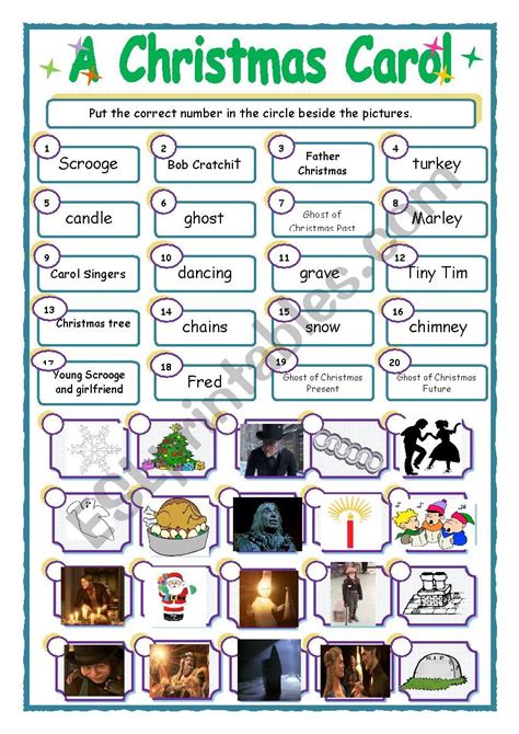 A Christmas Carol Activities And Worksheet