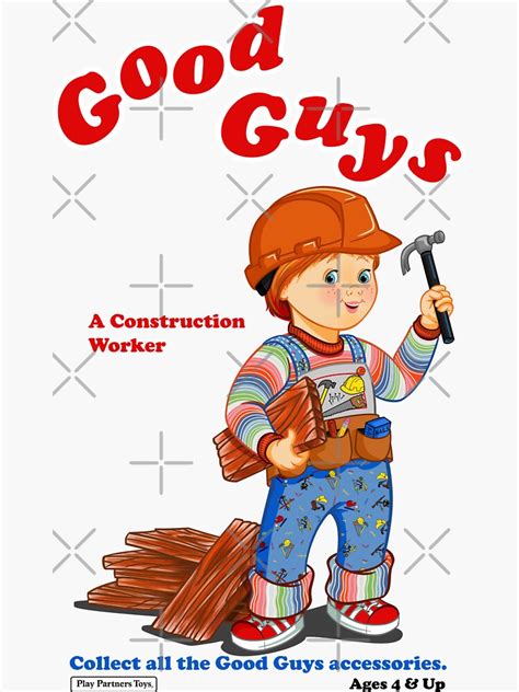 Good Guys Construction Worker Childs Play Chucky Sticker For
