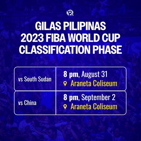 Schedule Gilas Pilipinas At 2023 Fiba World Cup