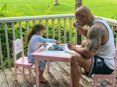 Dwayne Johnson With His Daughters See A Softer Side Of The Rock