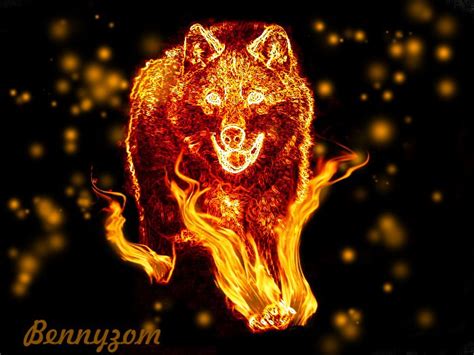 Anime Fire Wolves Fire Wolf Wallpaper Hd Fire Animals Pinterest