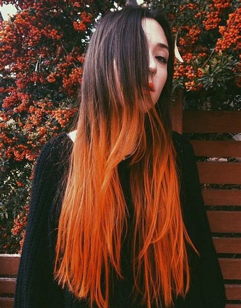 Love The Orange Dip Dye X Orange Hair Bright Orange To Blonde Hair