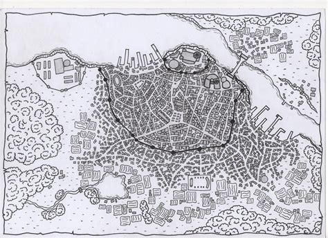 The City Of Fahras Capital Of Thrania Hand Drawn Map For My Homebrew