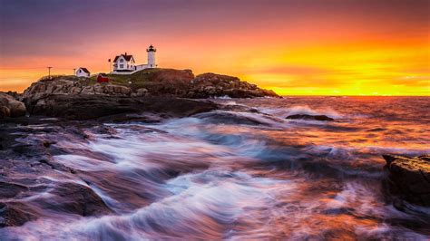 Lighthouse Sunset Hd Wallpaper Background Image 1920x1080