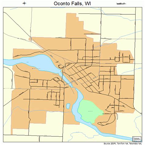 Oconto Falls Wisconsin Street Map 5559400