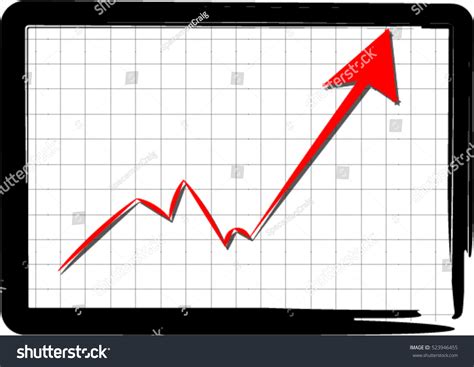 Chart Going Up Graph Displaying Arrow Upward Royalty Free Stock