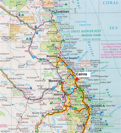 Map Of Cairns And Surrounds Wall Map Of The World