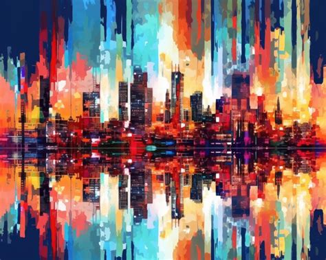 Premium Ai Image Digital Glitch Art Depicts An Abstract Colorful City