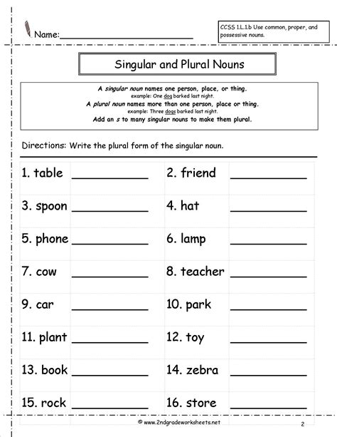 When learning vocabulary, students initially learn the singular form of nouns rather than both the singular and plural forms because this approach makes it easier for them to increase their vocabulary more quickly. 14 Best Images of Singular Plural Nouns Worksheets ...