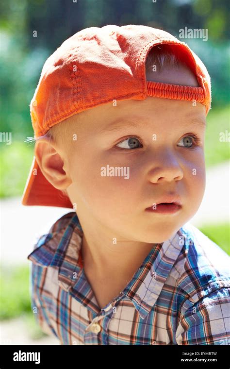 Little Boy In The Park Stock Photo Alamy