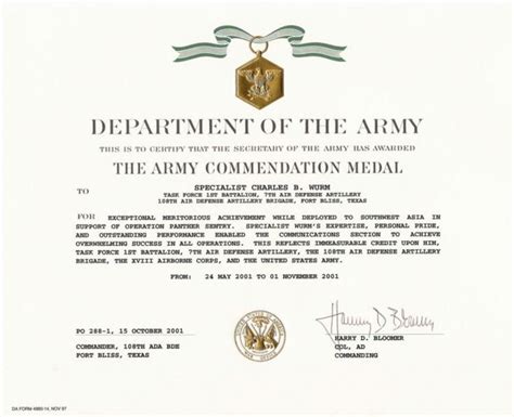 Editable Army Promotion Certificate Template Word Certificate