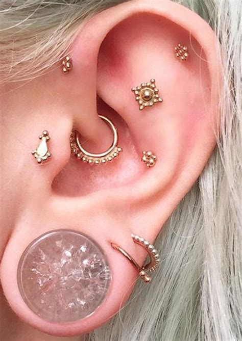 Steal These 30 Ear Piercing Ideas Daith Earrings Ear Piercings And Tragus