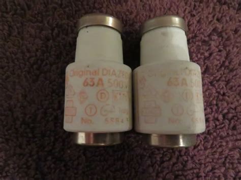 New Siemens Original Diazed 5sb43 Ceramic Bottle Fuse 63a Amp 500v Lot