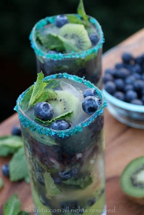 Kiwi Blueberry Mojito Made With Fresh Kiwis Blueberries