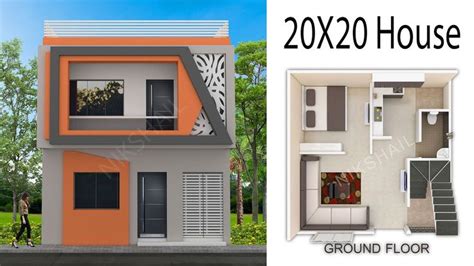 20x20 House Design 400 Sqft House With 3d Elevation By Nikshail20x20