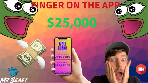 Youtuber mrbeast is giving away $25,000 to the lucky winner, but there's a catch. Mr.Beast Finger on the APP CHALLENGE FINAL 20 🔴LIVE🔴 - YouTube
