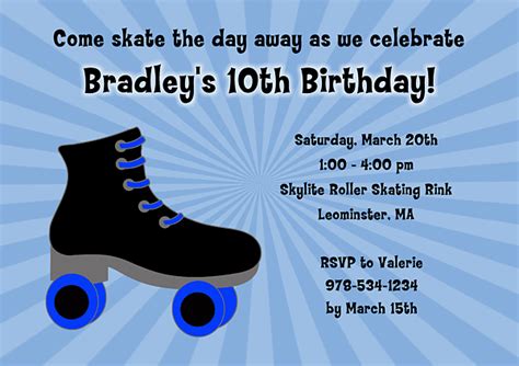 Free Printable Roller Skating Birthday Party Invitations Download