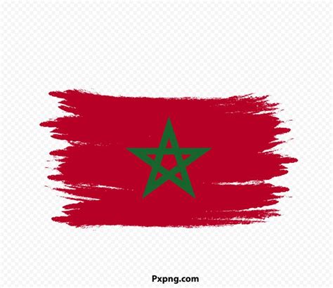 The Flag Of Morocco Painted In Red And Green With A Star On It S Side