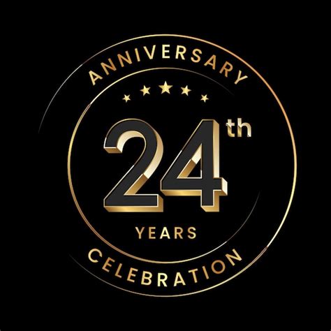 Premium Vector 24th Anniversary Logo Design Golden Number With 3d