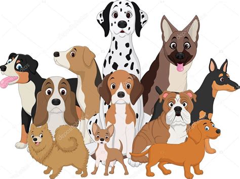 Set Of Funny Dogs Cartoon — Stock Vector © Tigatelu 136843474