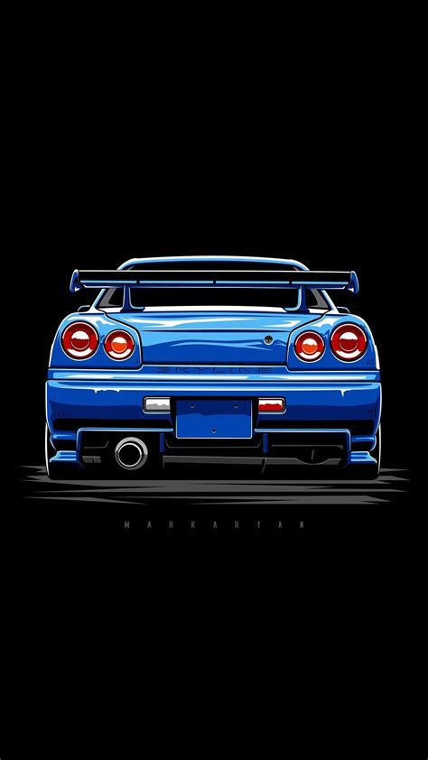 Nissan Skyline Blue Iphone Wallpaper Iphone Wallpapers