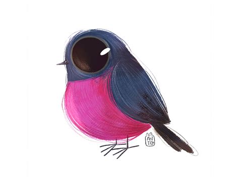Cute Birds Pink Robin By Antonella Fant On Dribbble