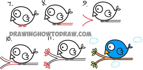 How To Draw Cute Cartoon Bird Illustration From Arrow Shape Easy