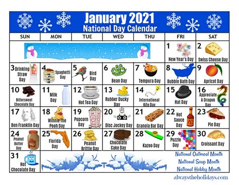 July National Day Calendar 2021 Printable Best Calendar Example