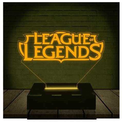 Luminária Led 3d League Of Legends Lol 16 Cores E Controle 3d Fantasy