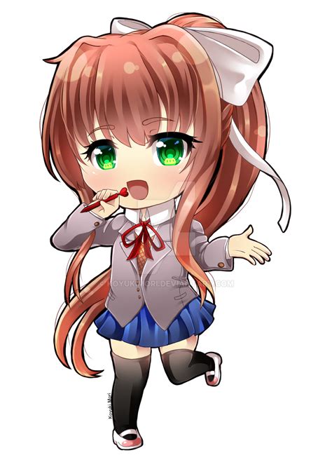 Doki Doki Literature Club Chibi Monika By Koyukimori On Deviantart