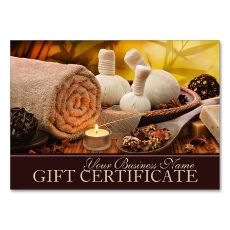 massage t certificate template spa t cards large business cards pack of 100 spa t
