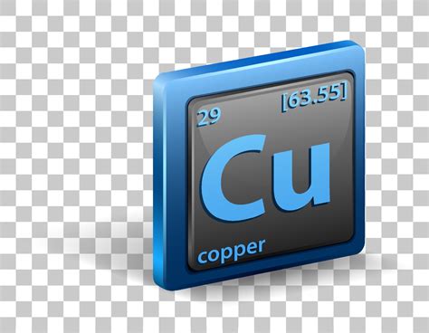 Copper Chemical Element Chemical Symbol With Atomic Number And Atomic