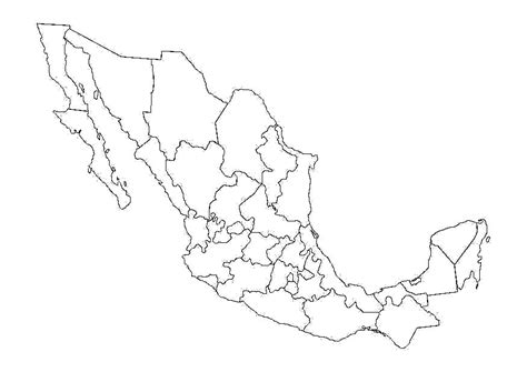 Mapa de México para colorear