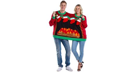 Fireplace Two Person Ugly Christmas Sweater Ugly Christmas Sweaters For Couples 2018