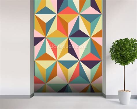 Diamond Geometry Wall Mural And Diamond Geometry Wallpaper Wallsauce