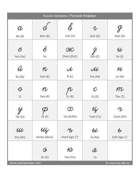 russian alphabet printable