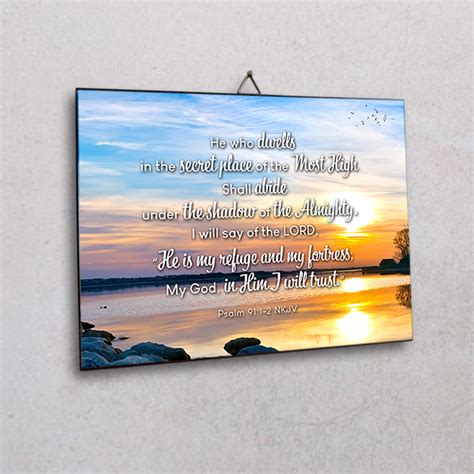 Wall Plaque He Who Dwells In The Secret Place Of The Most High Majestybibleplus Com