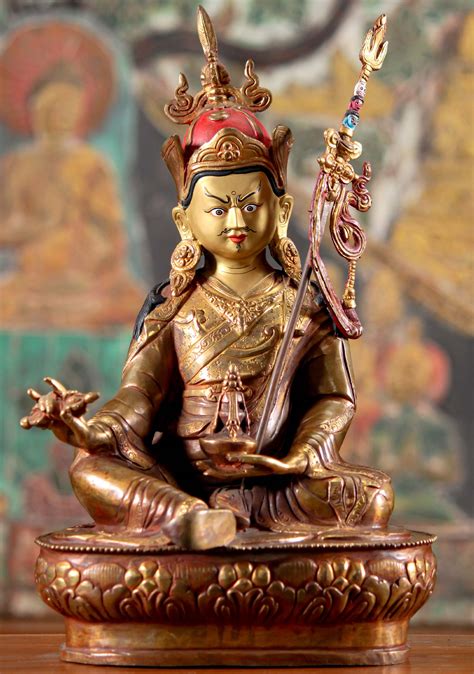 Sold Small Gold Gilded Copper Nepalese Seated Padma Sambhava Sculpture