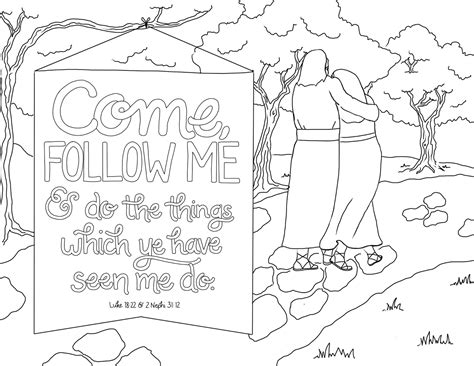 just what i squeeze in: Come, follow me -- coloring page #10