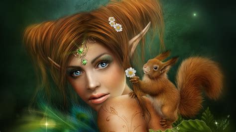 Forest Elf Digital Art Squirrel Girl Hd Wallpaper Peakpx