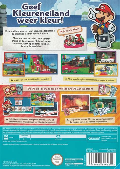 Paper Mario Color Splash 2016 Wii U Box Cover Art
