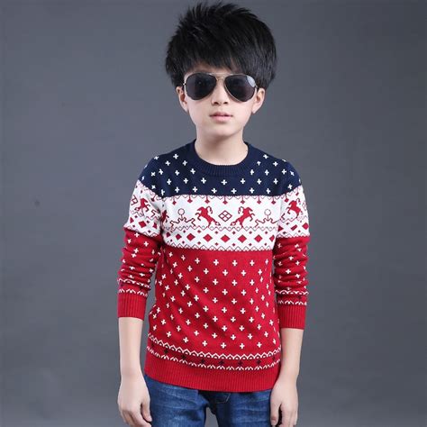 Cartoon Boys Sweaters For Kids Pullover Preppy Style Casual Knit Autumn