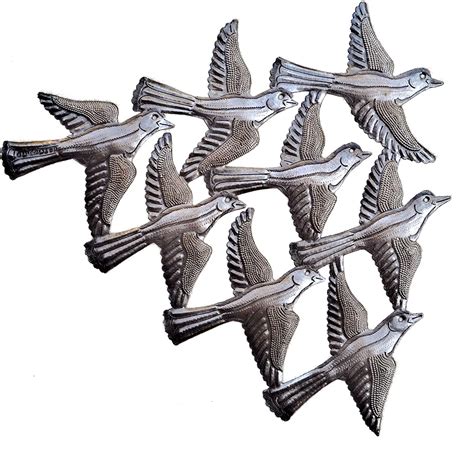 Birds of a feather wall art. Flying Birds metal wall art: Beautiful Birds for Wall