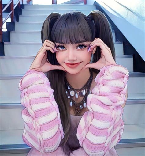 ً on twitter lisa as an anime character she looks so cute i love her 🤍 blackpink t
